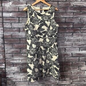 J.Crew Black White Floral Sleeveless Dress Women Size 12